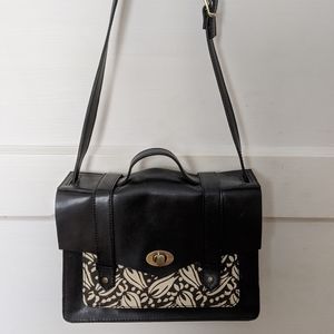 Vintage Black Floral Leather Box Shoulder Purse 💖